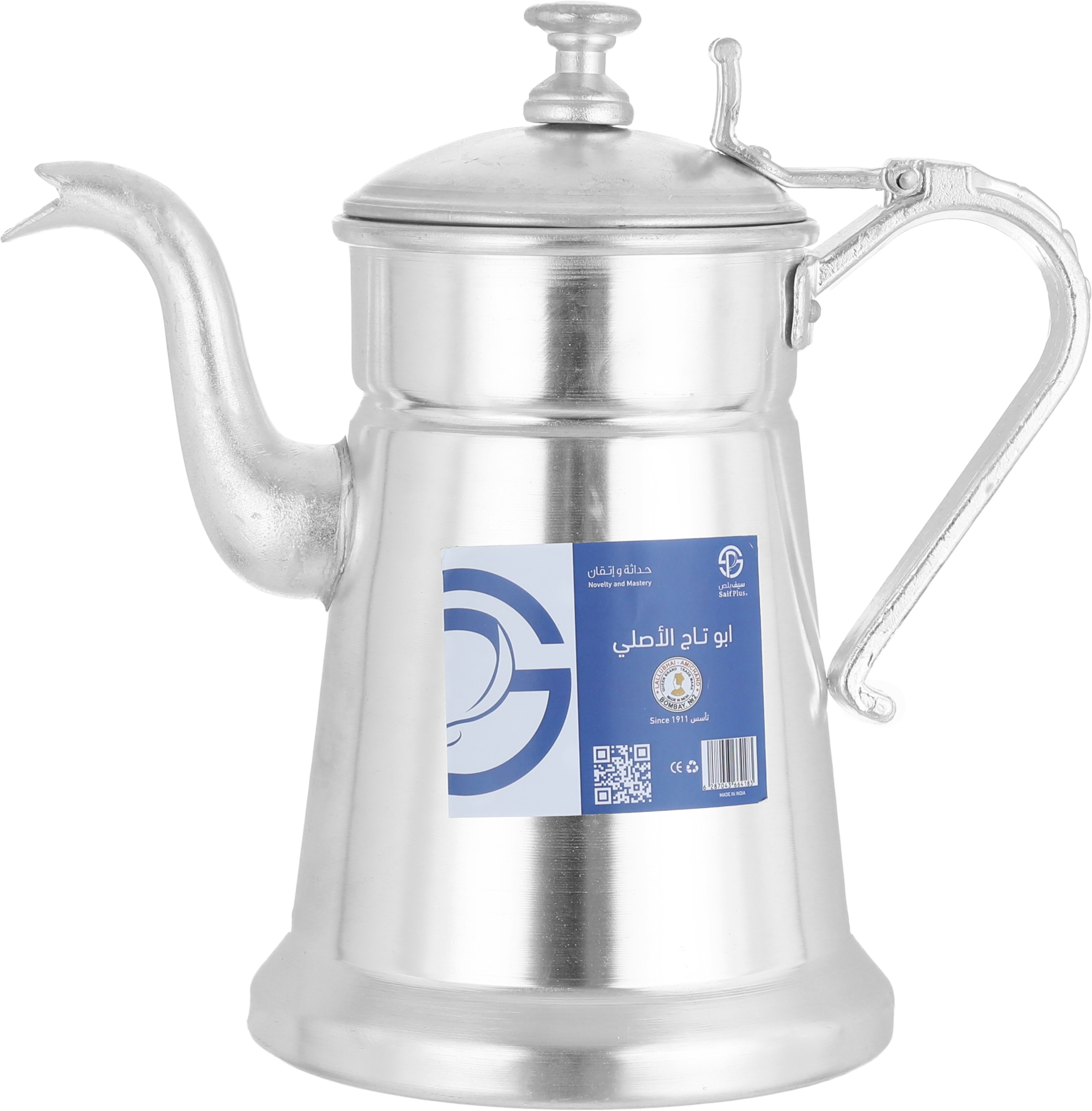 بكرج أبو تاج ألمنيوم السيف بلص، 1 لتر - فضي product image