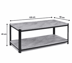 طقم طاولات خشب MDF و معدن، 7 قطع - رمادى اسود product image 2