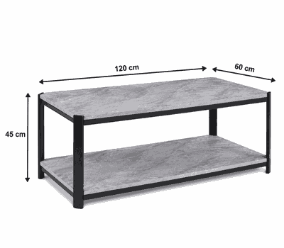 طقم طاولات خشب MDF و معدن، 7 قطع - رمادى اسود product image 2