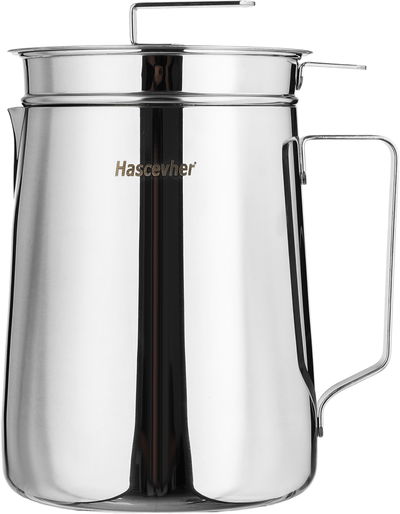 وعاء قلي استيل هاشيفر، شكل ابريق، مزود بمصفاة، 2 لتر - فضي product image 1