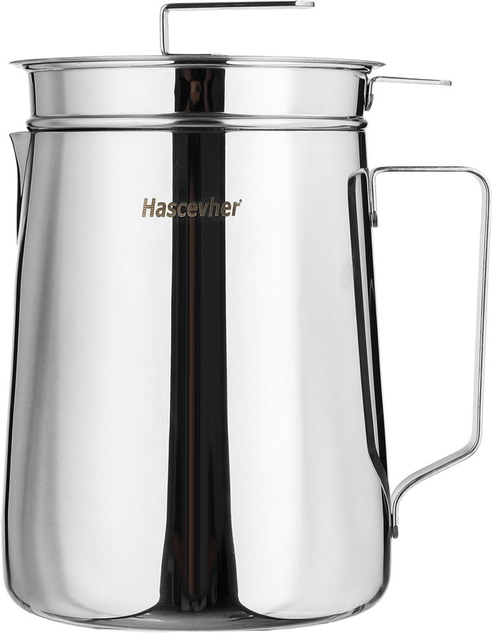 Hacshever Stainless Steel Frying Pan, Jug Shape, with Strainer, 2 L - Silver product image 1