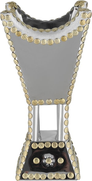 مبخرة سورية ستانلس ستيل، 14x14x28 سم - فضي ذهبي product image 2