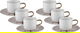 Al Saif Gallery porcelain coffee cup set, with saucer, Arabic letters engraved in gold, 12 pieces - white product image 1