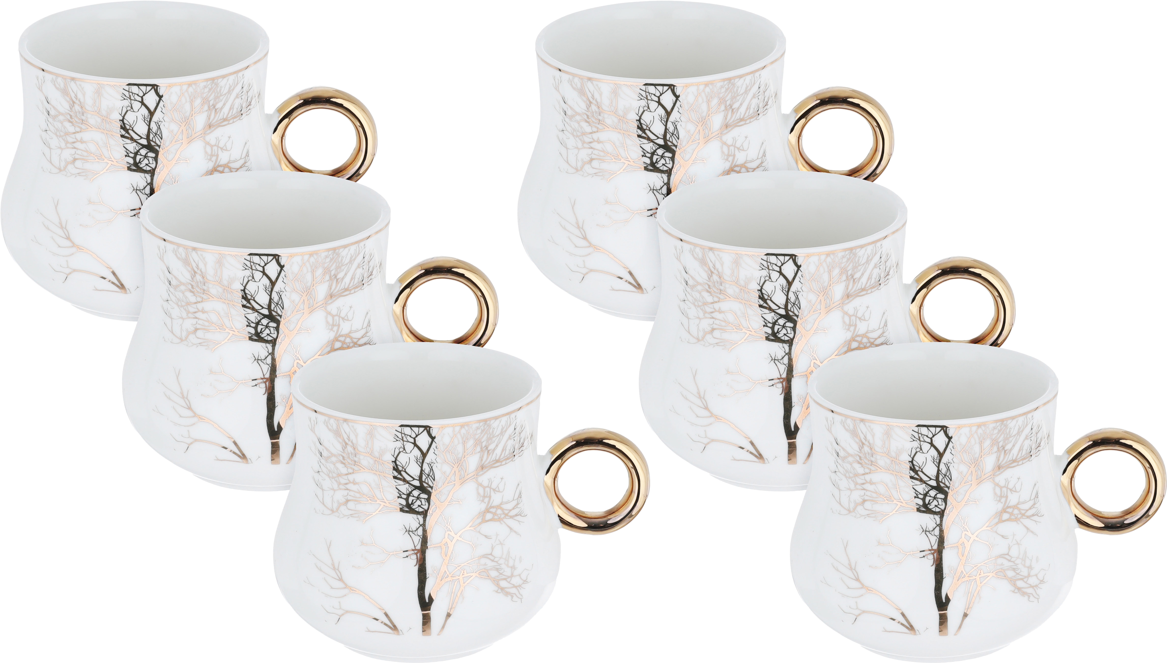 Al Saif Gallery porcelain mug, 200 ml, golden-white tree pattern product image
