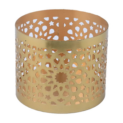 علبة تخزين بغطاء استيل العين الأندلسية، 10×10×8 سم، دائري - ذهبي أسود product image 3