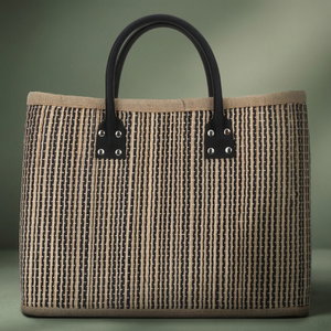 Al Saif Gallery wicker thermos bag, 39 x 31 cm - black beige product image