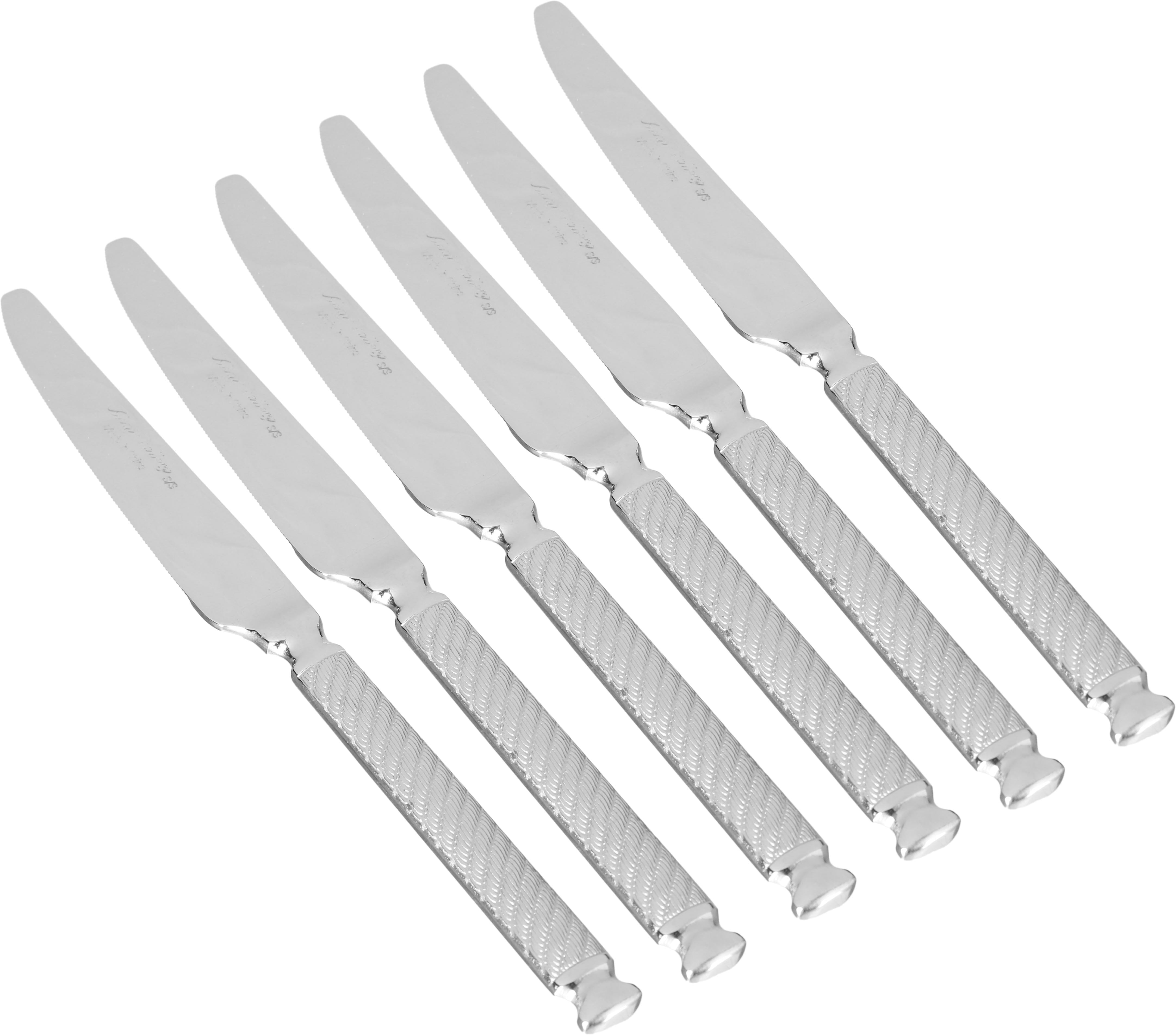 Al Saif Gallery steel cutlery set, engraved, 6 pieces - silver product image