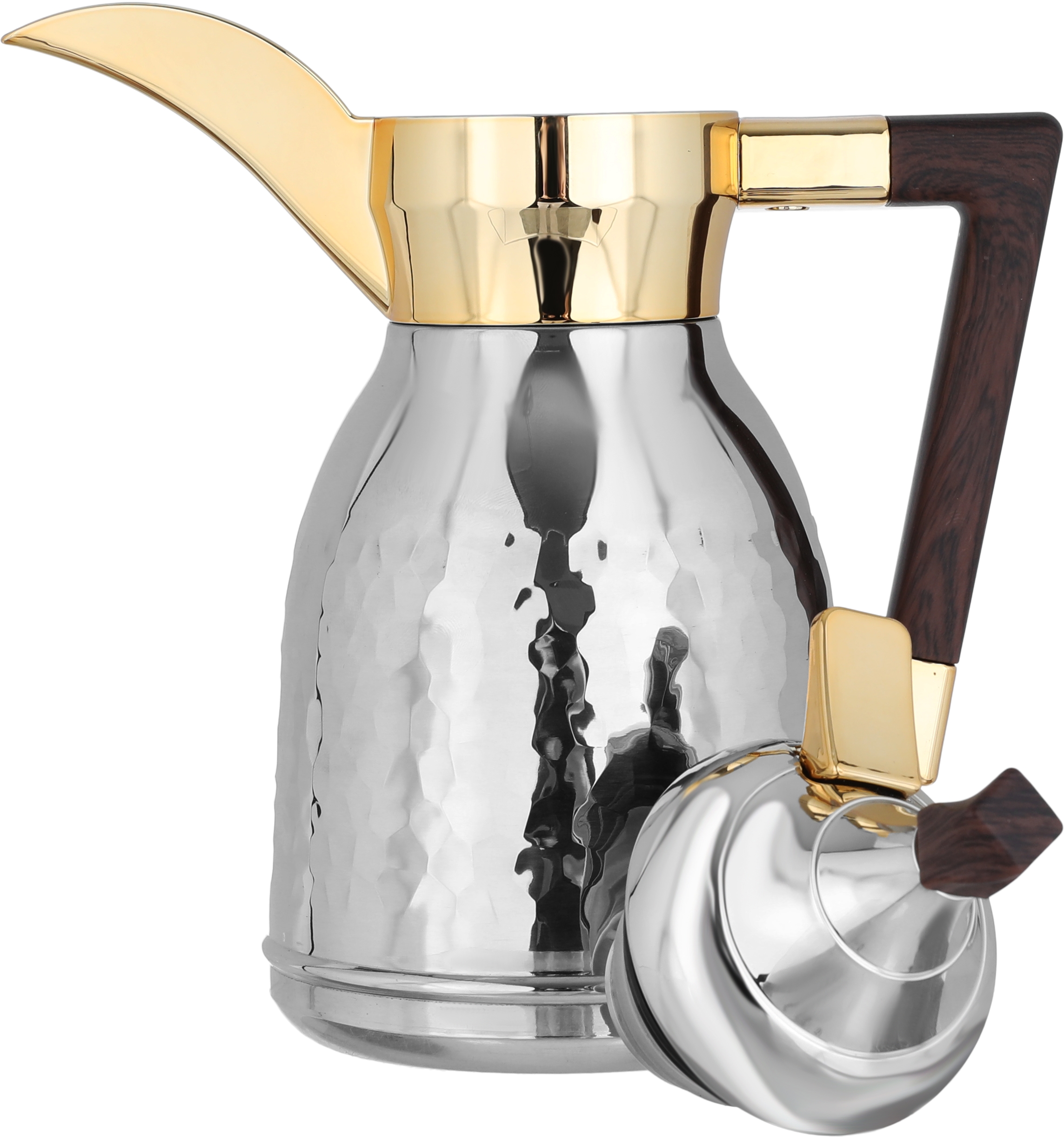 دلة نواف استيل السيف غاليري، 0.35 لتر، يد خشبي - فضي ذهبي product image 4