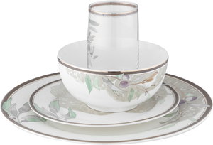 طقم تقديم عشاء بورسلان السيف غاليري، 24 قطعة - أبيض product image