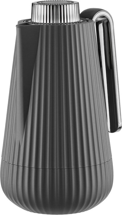 Glory Sumo Thermos, 1 liter, nickel handle, glass interior, push-button - dark gray glossy black product image 4