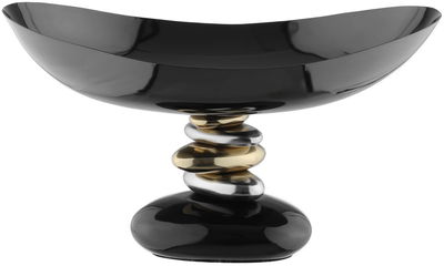 AlSaif Gallery Stainless Steel Serving Platter, 32 x 17 x 19 cm - Glossy Black product image 2