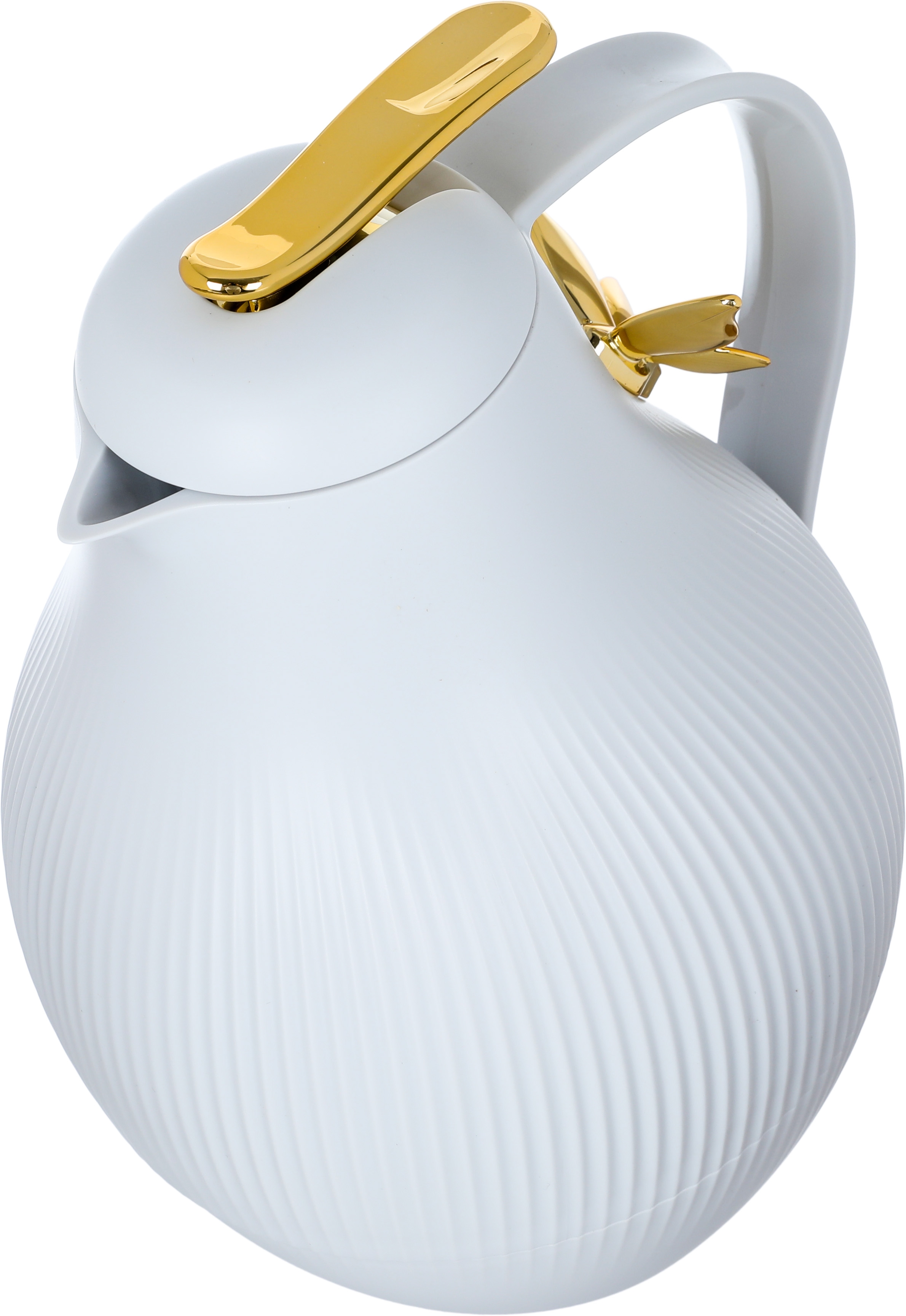 Al Saif Gallery Dora thermos, 1.5 liters, golden butterfly, thermal glass inner container, plastic outer shell - light gray product image 4