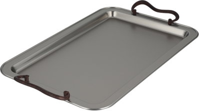 طقم صواني تقديم استيل الجهوري، 3 قطع - فضي product image 3