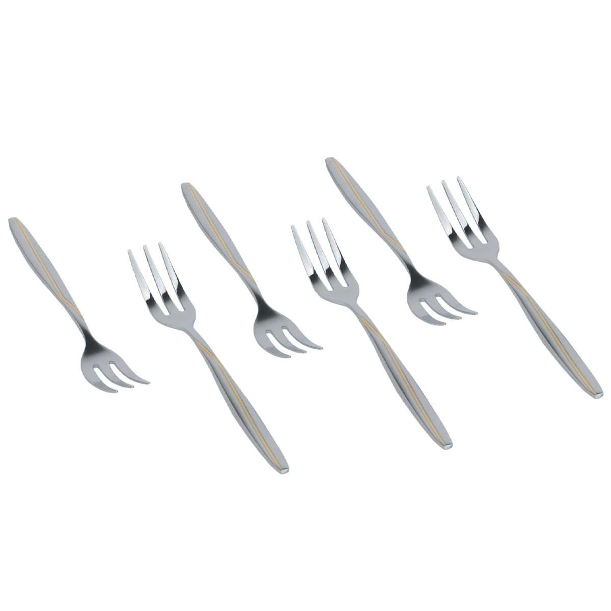 Al Saif Gallery steel sweet forks set, 6 pieces - silver product image 2