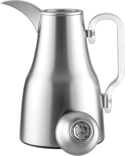 Al Saif Gallery Abq Thermos Set, 1/0.7 Liter, Glass Inner Material, 3 Pieces, Tofriya, Transparent Handle - Transparent Silver product image 6