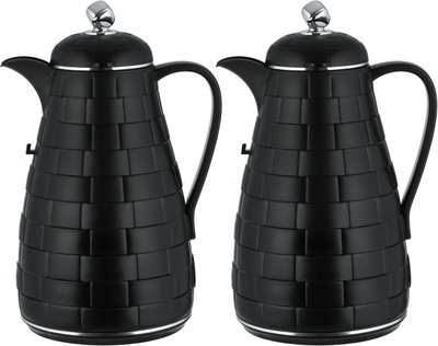 طقم ترامس لالوزا، 1 / 1 لتر، 2 قطعة، حافظة داخلية زجاج، غطاء ضغاط - اسود كروم product image 2