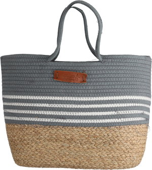 شنطة ترامس خوص السيف غاليري، 45x30 سم - بيج رمادي غامق product image