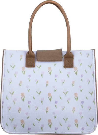 Al Saif Gallery fabric thermos bag, 40x23x35 cm, floral pattern - white light brown product image 2