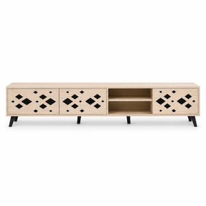 طاولة تلفزيون ريفانا ، 40×200×45 سم، خشب MDF، أدراج - بيج خشبي أسود product image 2