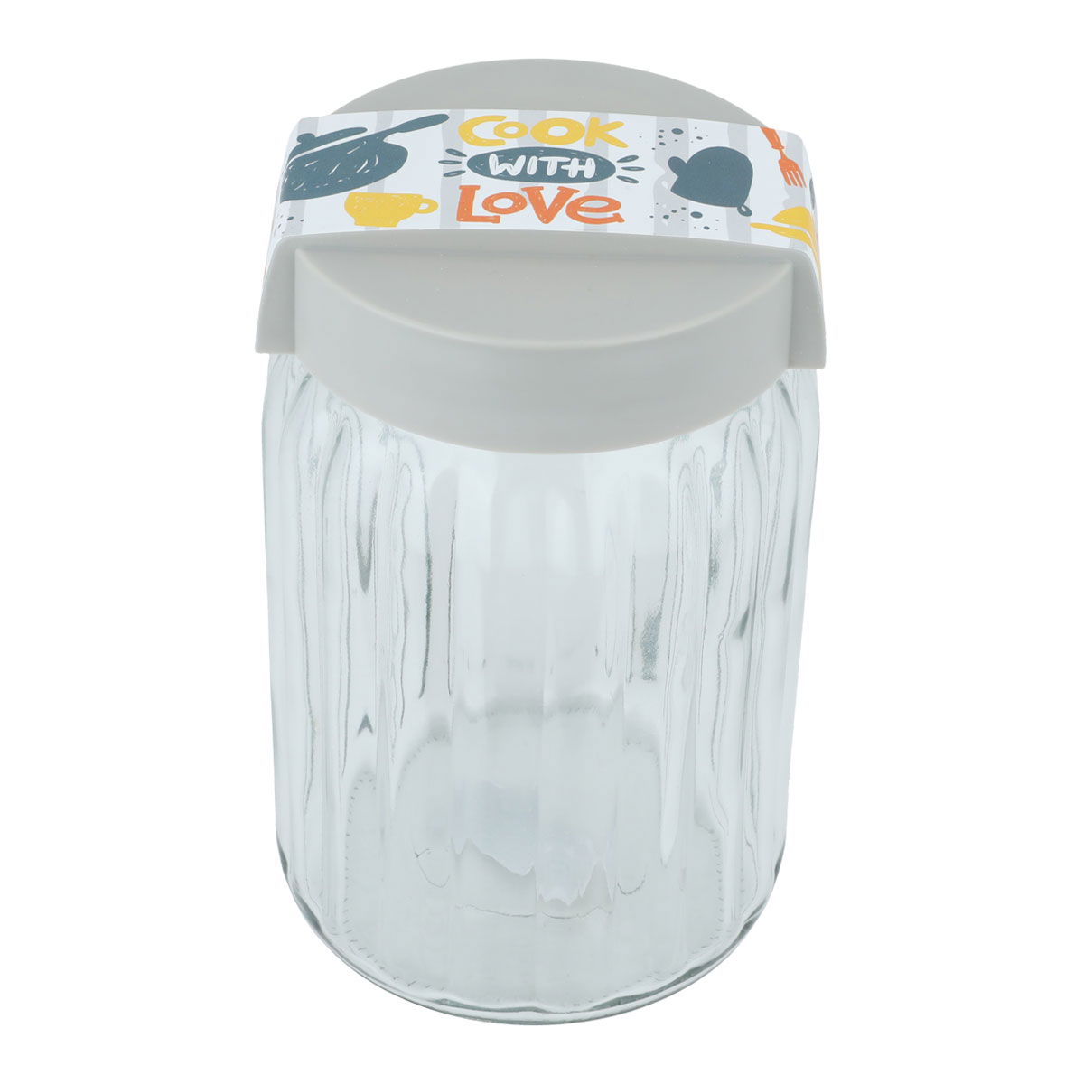 Al Saif Gallery glass container, 1.4 litres, grey-transparent lid product image 2