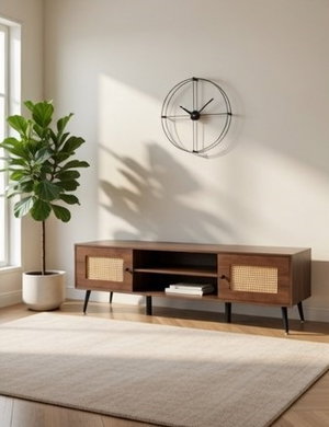 وحدة تلفزيون خشب MDF، 40×160×25 سم - بني داكن product image 2