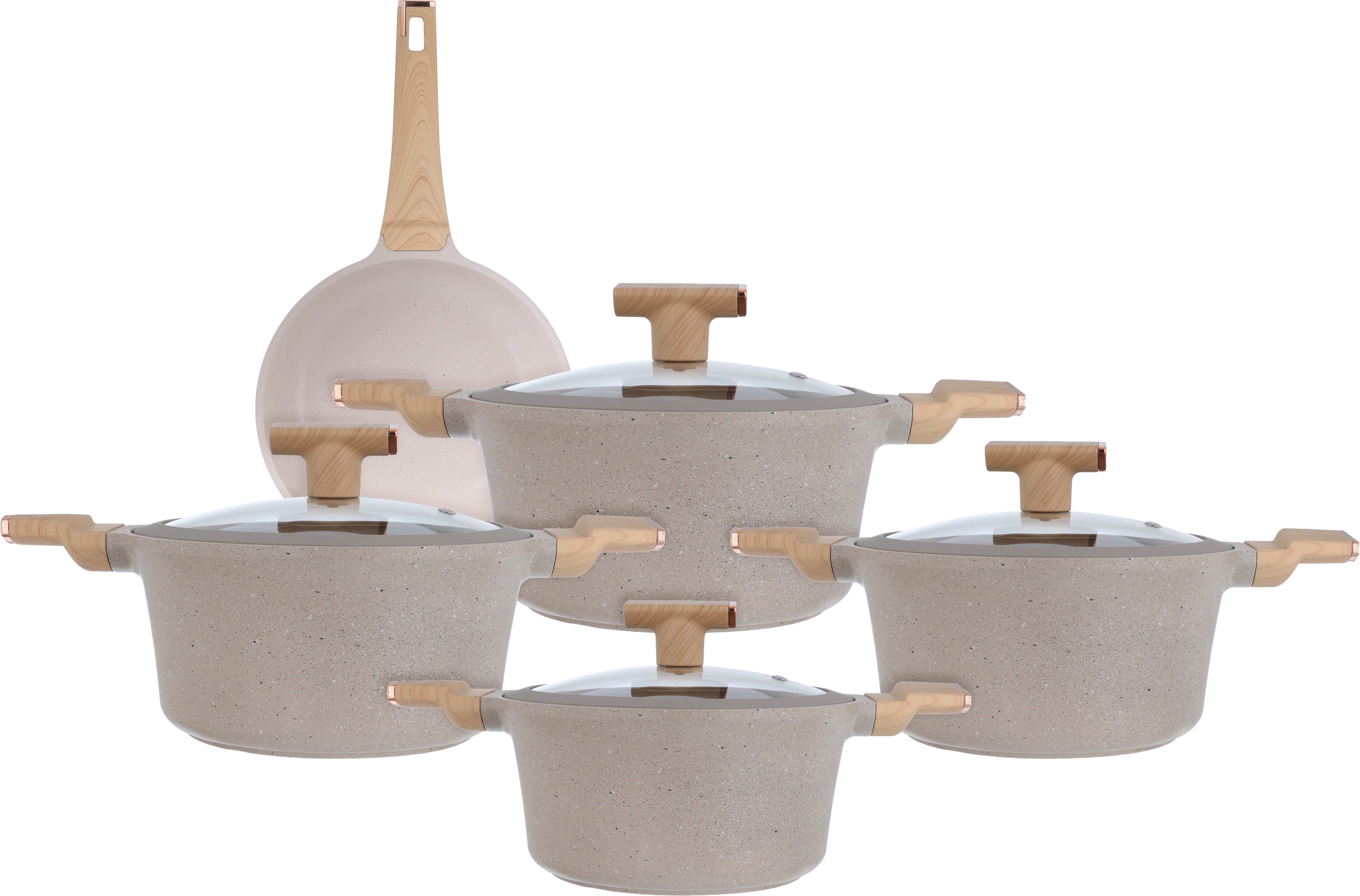طقم قدور جرانيت نيوكلين، 9 قطع - بيج product image