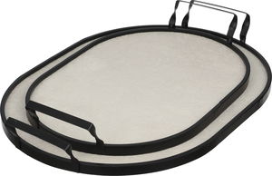 Al Saif Gallery Melamine Stainless Steel Serving Set, 2 Pieces, Black Frame - Cream Black product image