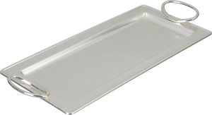 Al Saif Gallery Steel Serving Tray, 40x18.5x2 cm - Silver product image
