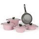 Tornado Granite Cookware Set, 9 Pieces, 20 / 24 / 24 / 28 / (28) cm, Korean - Pink product image 2