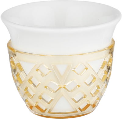 طقم فناجين قهوة مارية بورسلان سيف بلص، 12 قطع - ابيض برتقالي product image 2