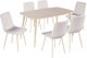طاولة طعام خشب MDF مع 6 كراسي، 90×150×75 سم - بيج product image 3