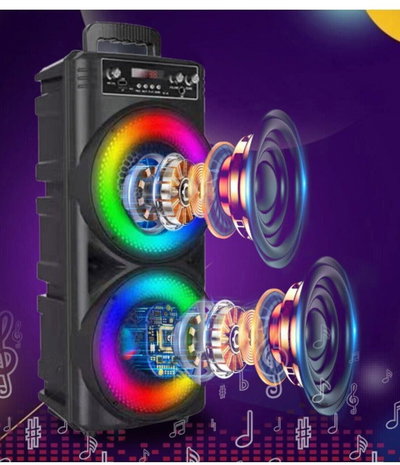 مكبر صوت بعجلات دي ال سي، إضاءة هاي فاي، ريموت، DLC-3228 - اسود product image 2