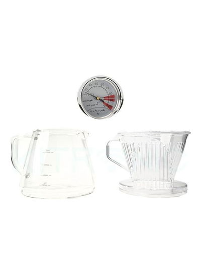 جهاز تحضير القهوة المختصة دي ال سي، 1000 واط، 800 مل، 4 قطع، مقياس حرارة، DLC-KT5135B - اسود شفاف product image 5