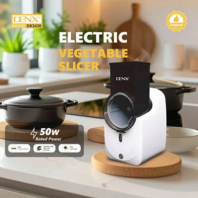 Denx DX3430 Electric Vegetable Chopper, 3 Double Blades, 50W - White Black product image 2