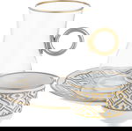 AlSaif Gallery Glass and Porcelain Cup Set, 60/120 ml, 24 Pieces - White Clear product image 1