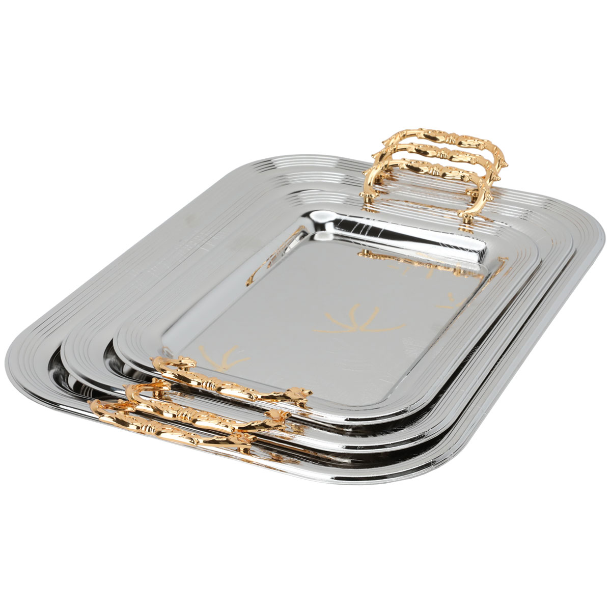 Al Saif Gallery steel topper set, 3 pieces - silver product image
