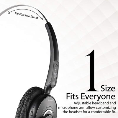 Promate Mono Wireless Headphones, Built-in Microphone, Noise Canceling - Black product image 3