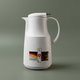 Al-Rhine thermos, 1 liter, compressor, thermal glass inner container, plastic outer shell - white product image 1