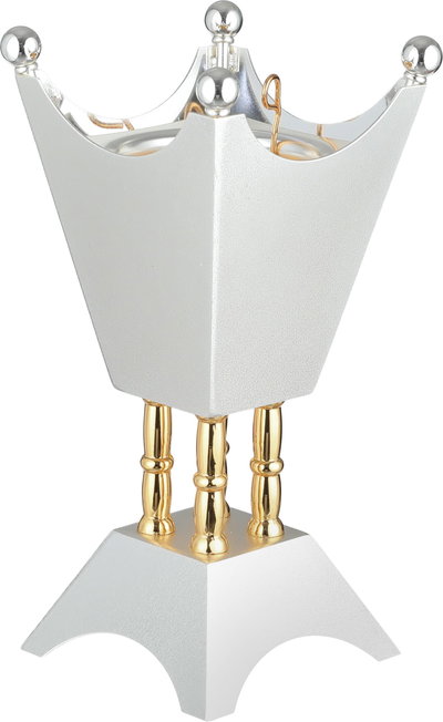 طقم مبخرة ستانلس استيل السيف غاليري، 3 قطع، طوفرية مستطيل - فضي ذهبي product image 5