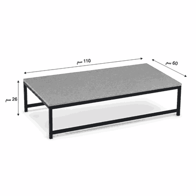 طقم طاولات خشب MDF و معدن، 5 قطع - رمادى product image 3
