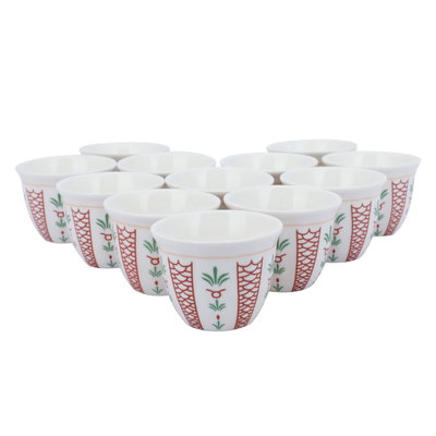 Al BadiaAl Saif Gallery Porcelain Arabic Coffee Cups Set, 12 Pieces - White product image 1