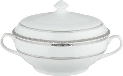 طقم تقديم سفرة بورسلان السيف غاليري، 86 قطعة - أبيض فضي product image 15