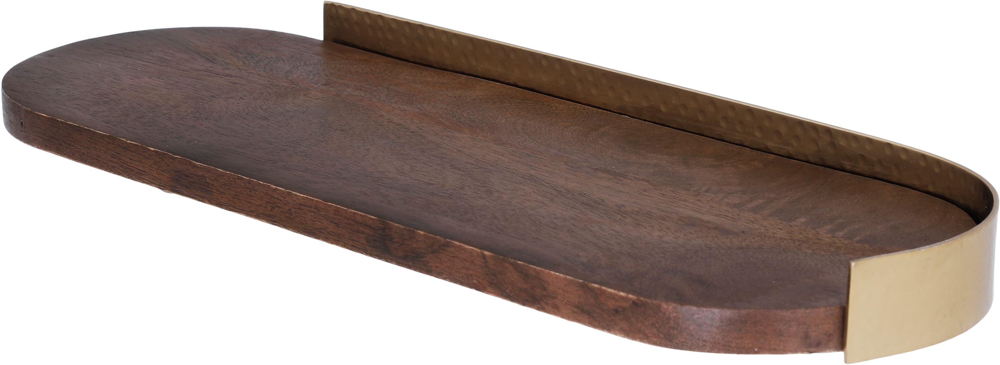 Saif Gallery wood serving tofir, 42 x 15 x 4.5 cm, oval, golden-brown frame product image 1