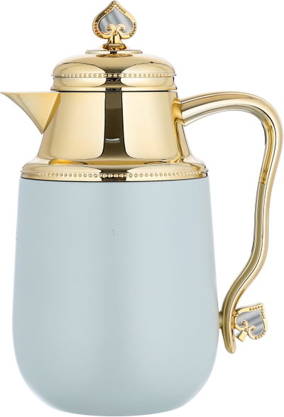 Al Saif Gallery Fatima thermos set, 1/0.7 liter, 2 pieces, thermal glass inner container, steel outer shell - light gray product image 6