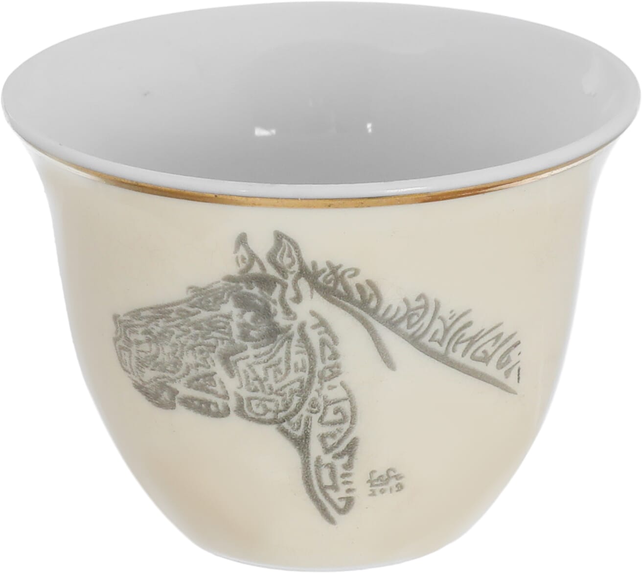 Al Saif Gallery Arabic coffee cups set, 12 pieces, 90 ml, horse pattern - beige product image 3