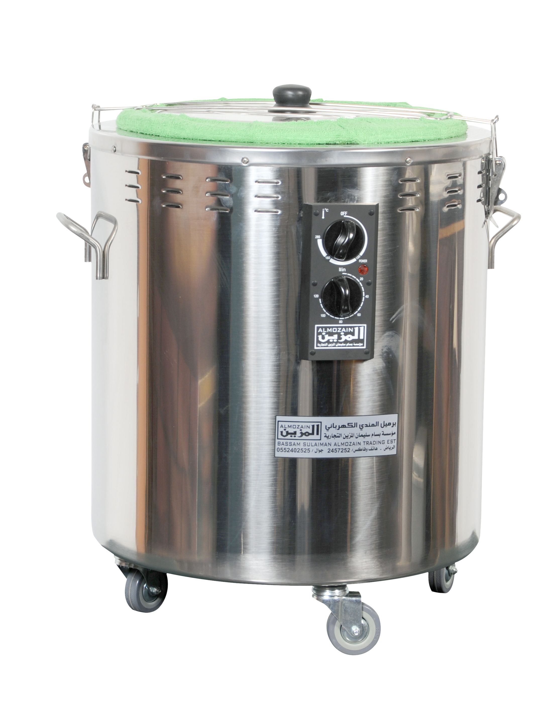 برميل مندي كهربائي استيل مزين، 62 لتر - فضي product image 1