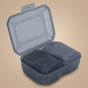 Proof Plastic Storage Containers Set, 3 Pieces, 0.5 / 0.5 / 2 Liter, Rectangle - Transparent Black product image