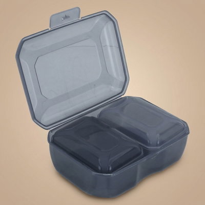 Proof Plastic Storage Containers Set, 3 Pieces, 0.5 / 0.5 / 2 Liter, Rectangle - Transparent Black product image 1
