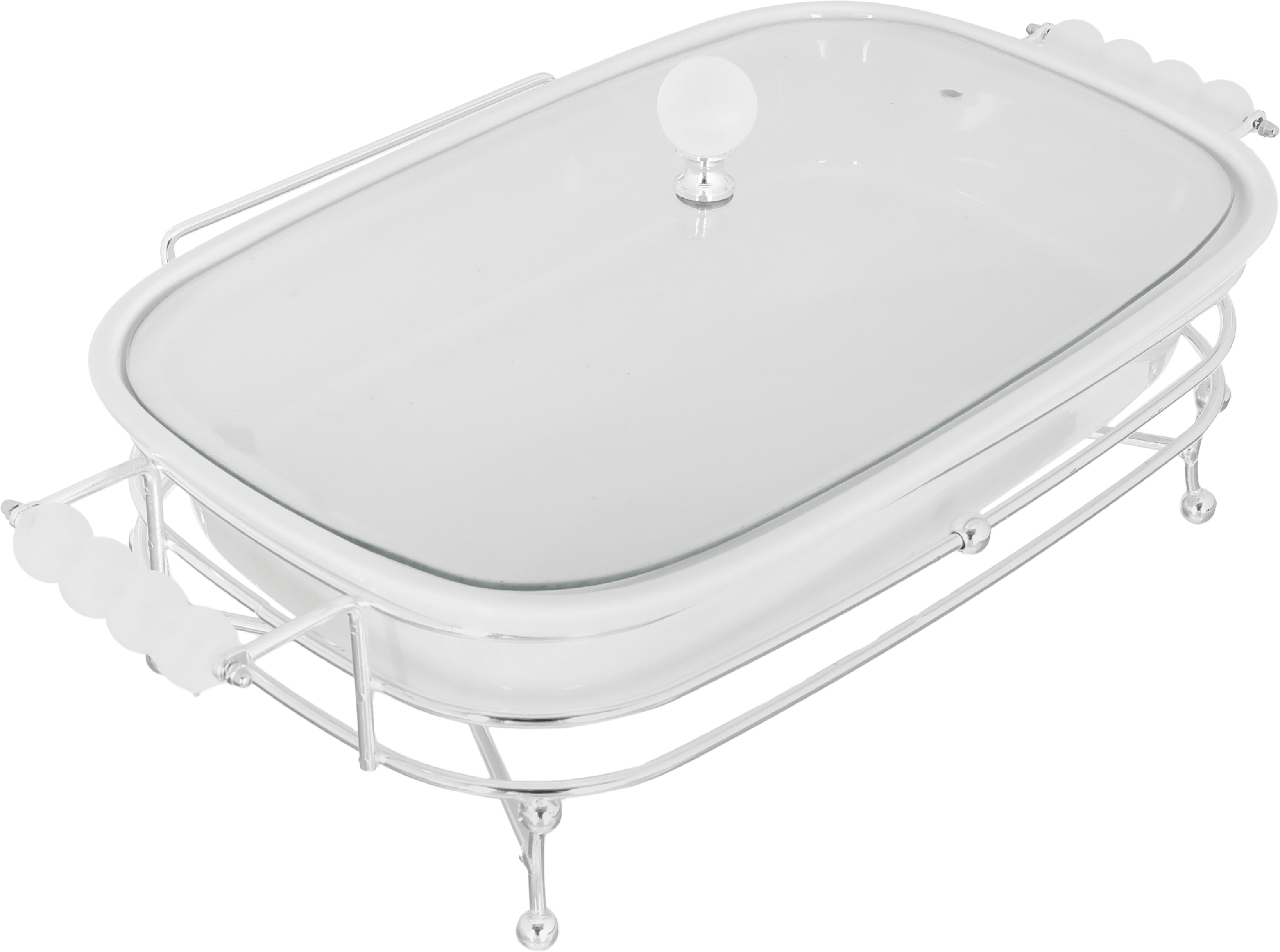 Porcelain + Steel Wahj Al Masa Heater, 16 Inch, Large Rectangle - Silver White product image 2