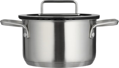 Robust Stainless Steel Cooking Pot, 18 x 10.5 cm, Glass Lid - Transparent Silver product image 3